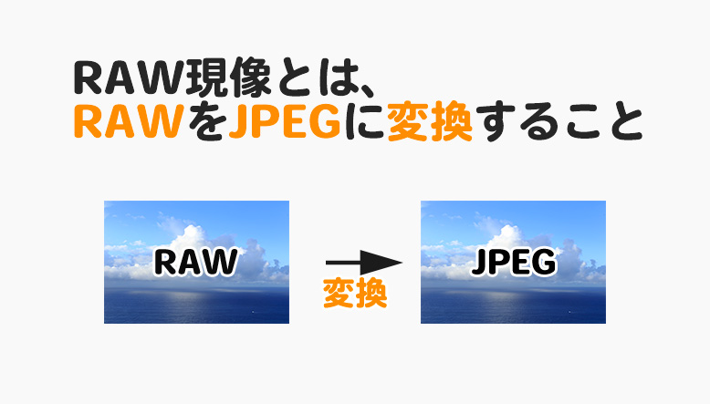 RAW現像とは、RAWデータをJPEGに変換すること
