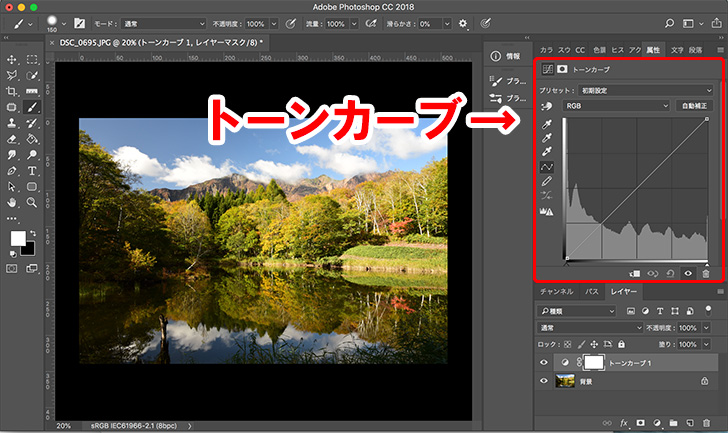 Photoshopトーンカーブ