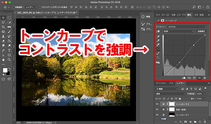 Photoshopトーンカーブ