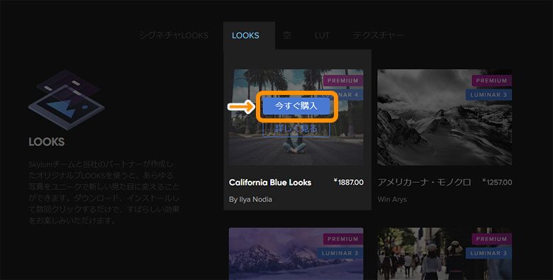 Luminar 4 Looksの追加方法