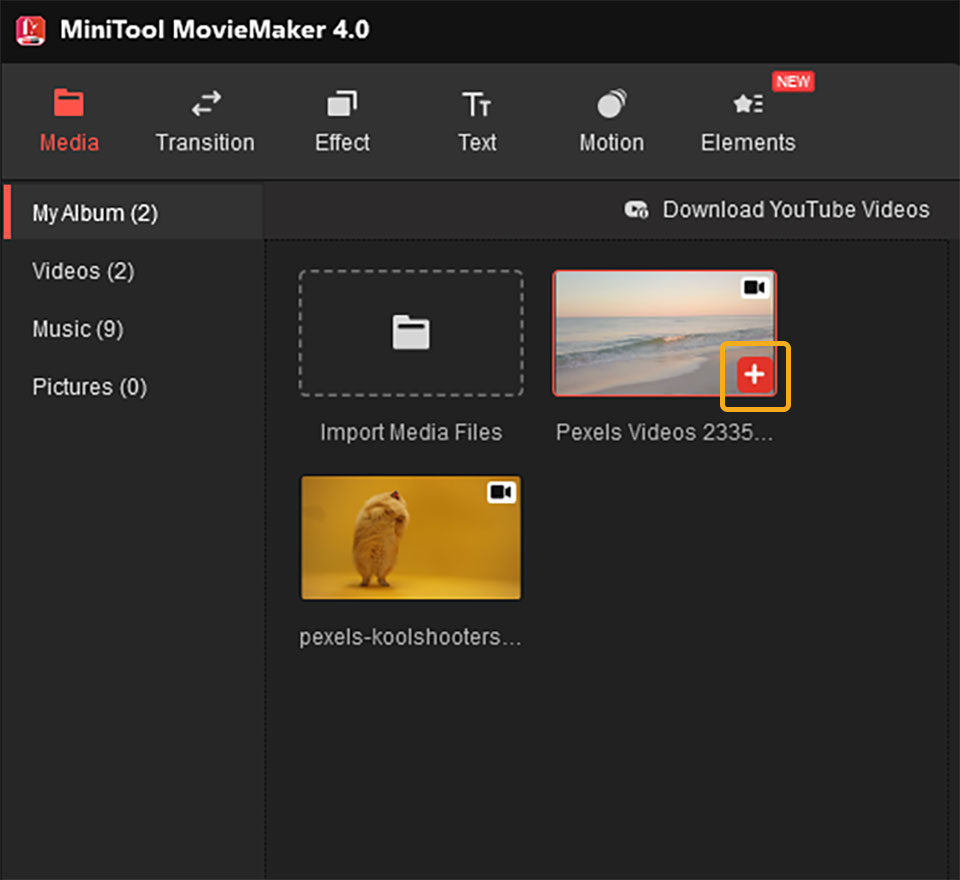 MiniTool MovieMakerの使い方