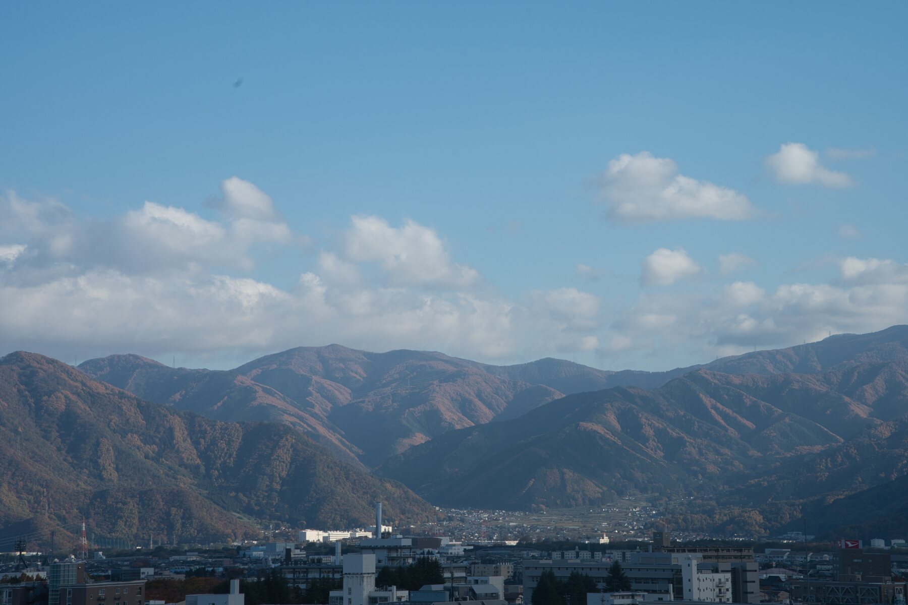 レタッチ前:α7 IVで撮影した長野市の山並み(撮って出し)