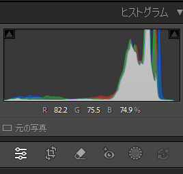 Classicのヒストグラムの下に表示されるR・G・Bの数値